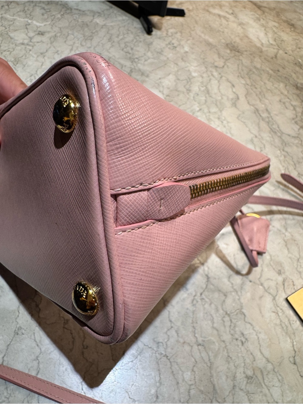 Prada Small Pink Promenade Bag, Gold Hardware - Picture 12 of 16